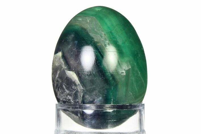 Polished Purple and Green Fluorite Egg - Fluorescent! #322479